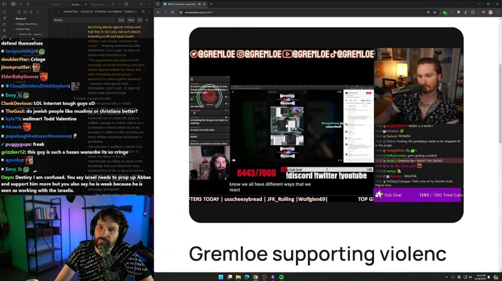 Steven reacts to Gremloe seemingly making threats towards him (Image via r/LSF)